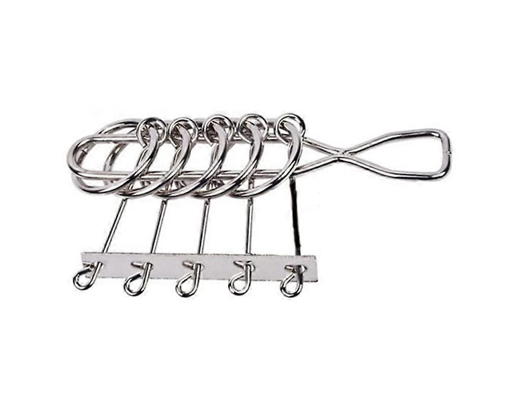 Mini Thinking Game Metal Puzzle - 3D IQ Brainteaser with 5 Rings - Logic and Patience Game for Kids and Adults