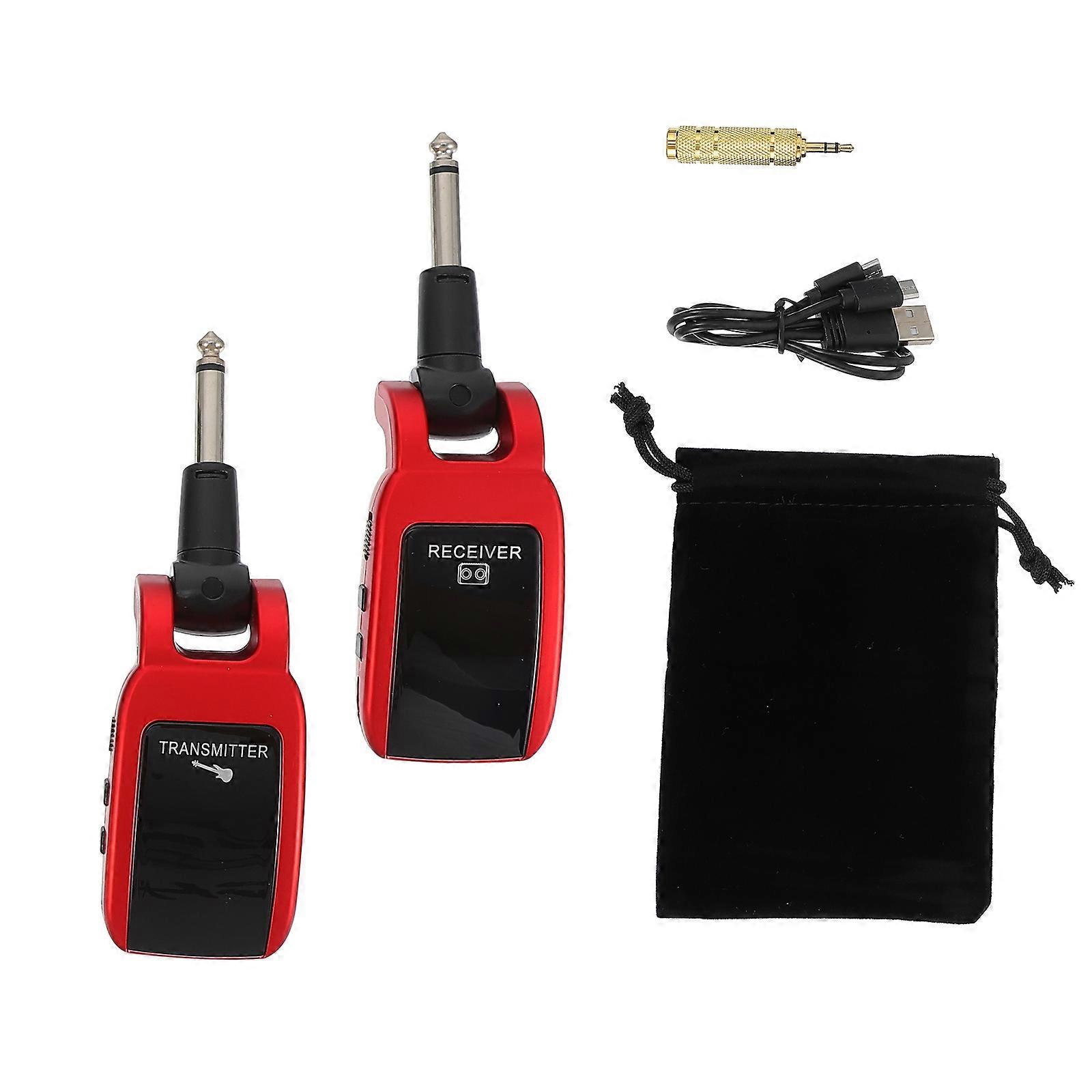 Cordless Guitar Transmitter And Receiver Mini Electric Guitar Pickup For Musical Instruments Sound Amplification 5×1.5×1.1in 2Pcs