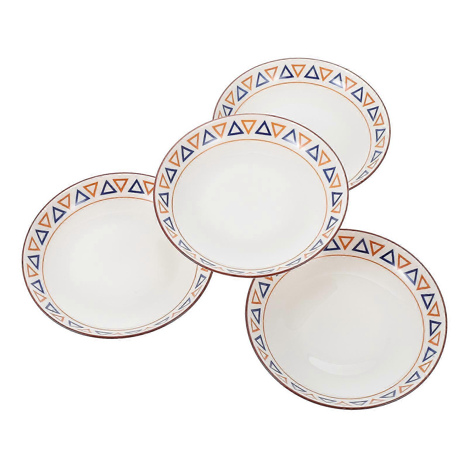 Ceramic Dessert Plate Snack Holder Easy to Clean Smooth Surface 7 Inches 4Pcs
