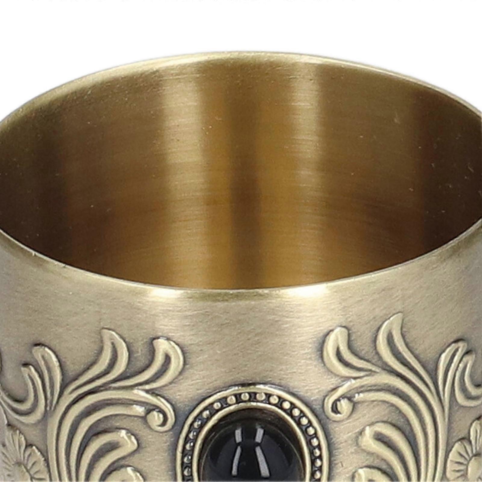 Chalice Zinc Alloy Engraving Flower Pattern Vintage Style Polishing Process Wide Application Goblet