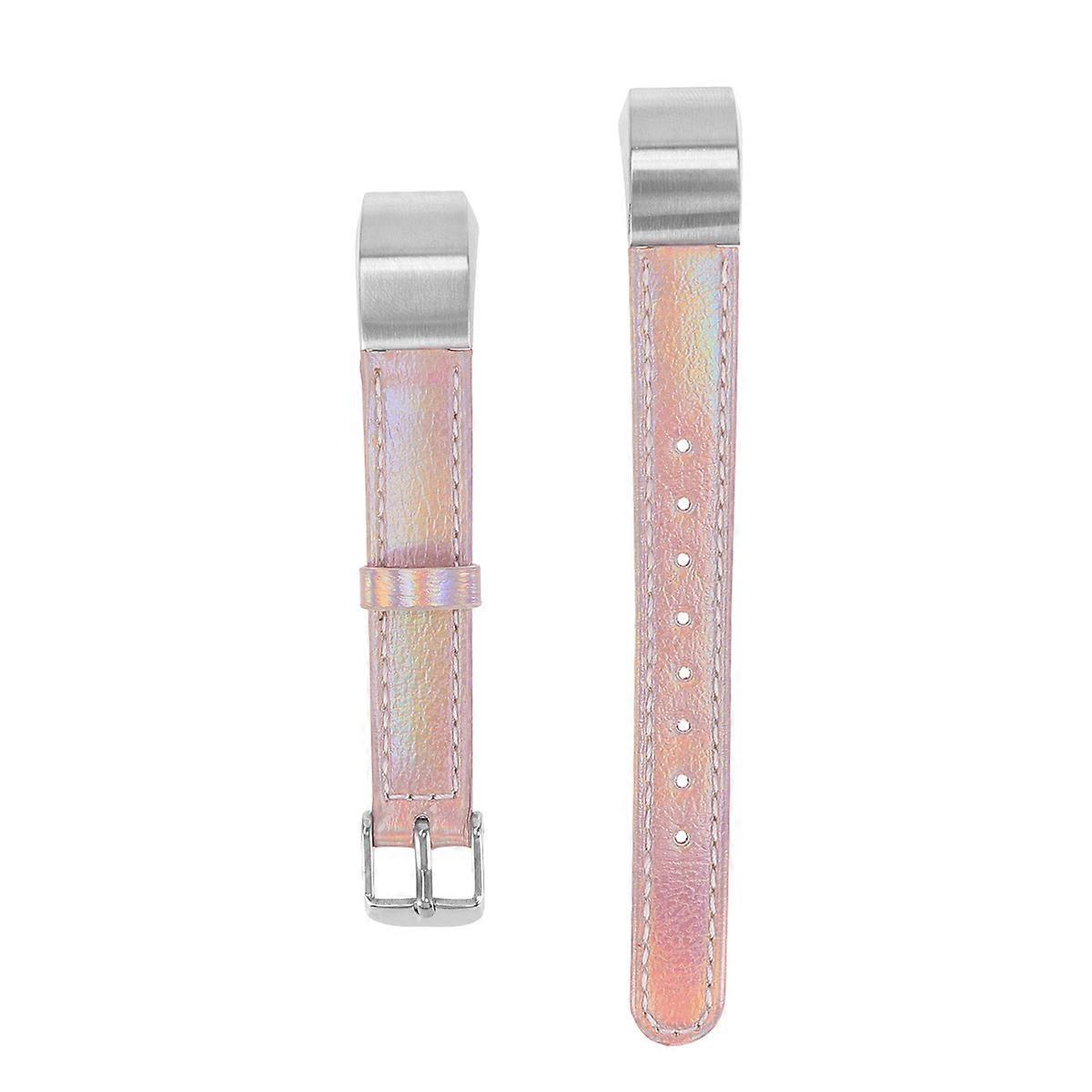 Smartwatch Replacement Bands Leather Watch Strap Compatible For Fitbit Hr Rose Gold Everyday Use Comfortable Wearing 1Pcs