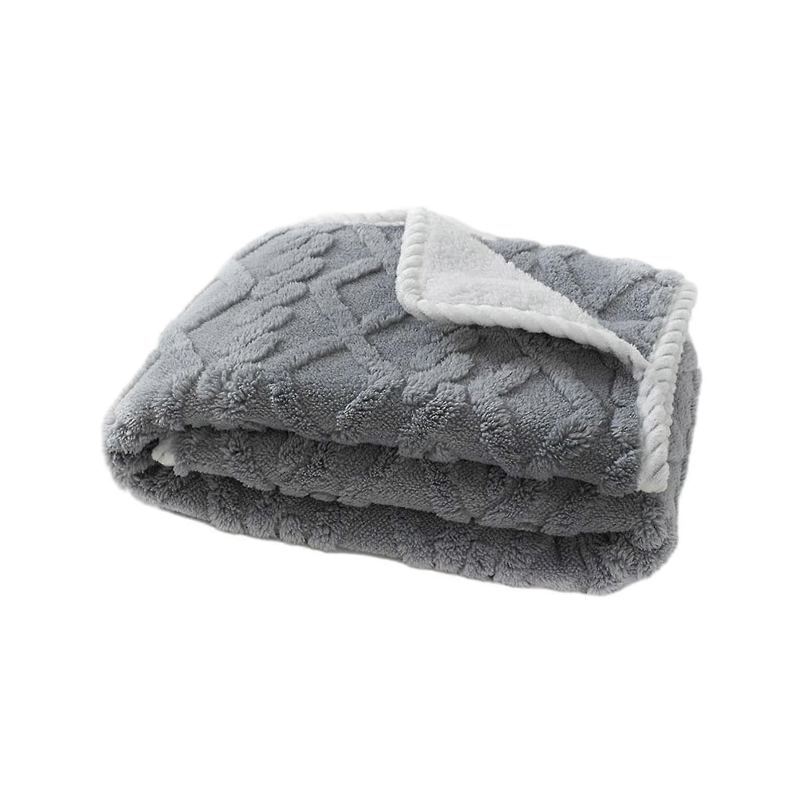 Plush Pet Blanket for Dogs, Grey Machine Washable Sofa and Car Blanket, Soft Bedding for Pet Sleep, 50x60 Inches