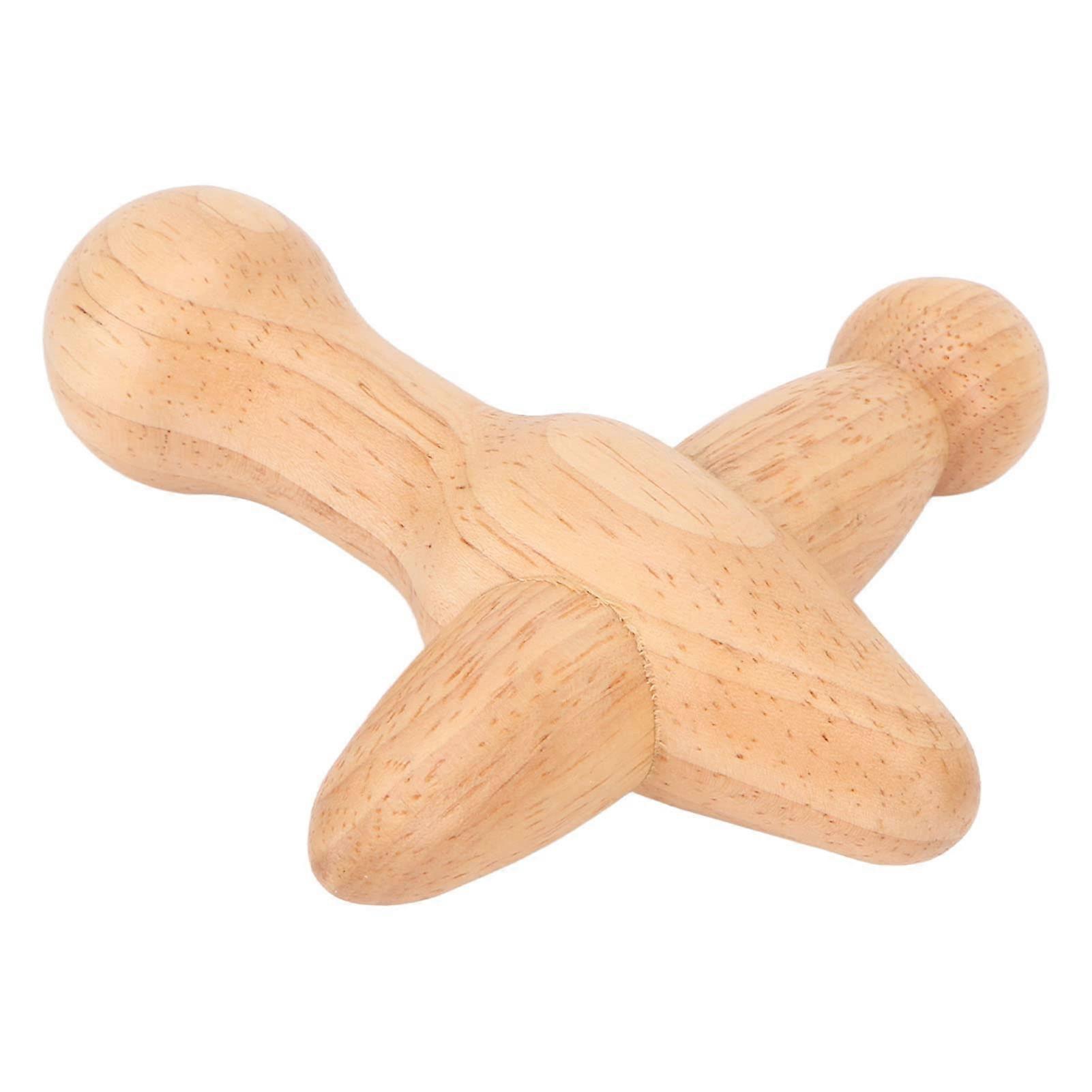 Trigger Point Massager Cross Shaped Wooden Pressure Point Relief Tool for Deep Tissue Massage