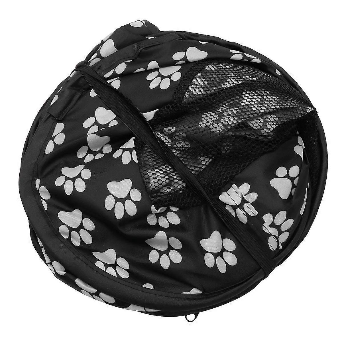 Portable Dog Tent Cage with Scratch Resistant Pet Fence, Double Zipper Door, Easy Storage for Small to Medium Dogs, Indoor and Outdoor Use, Black