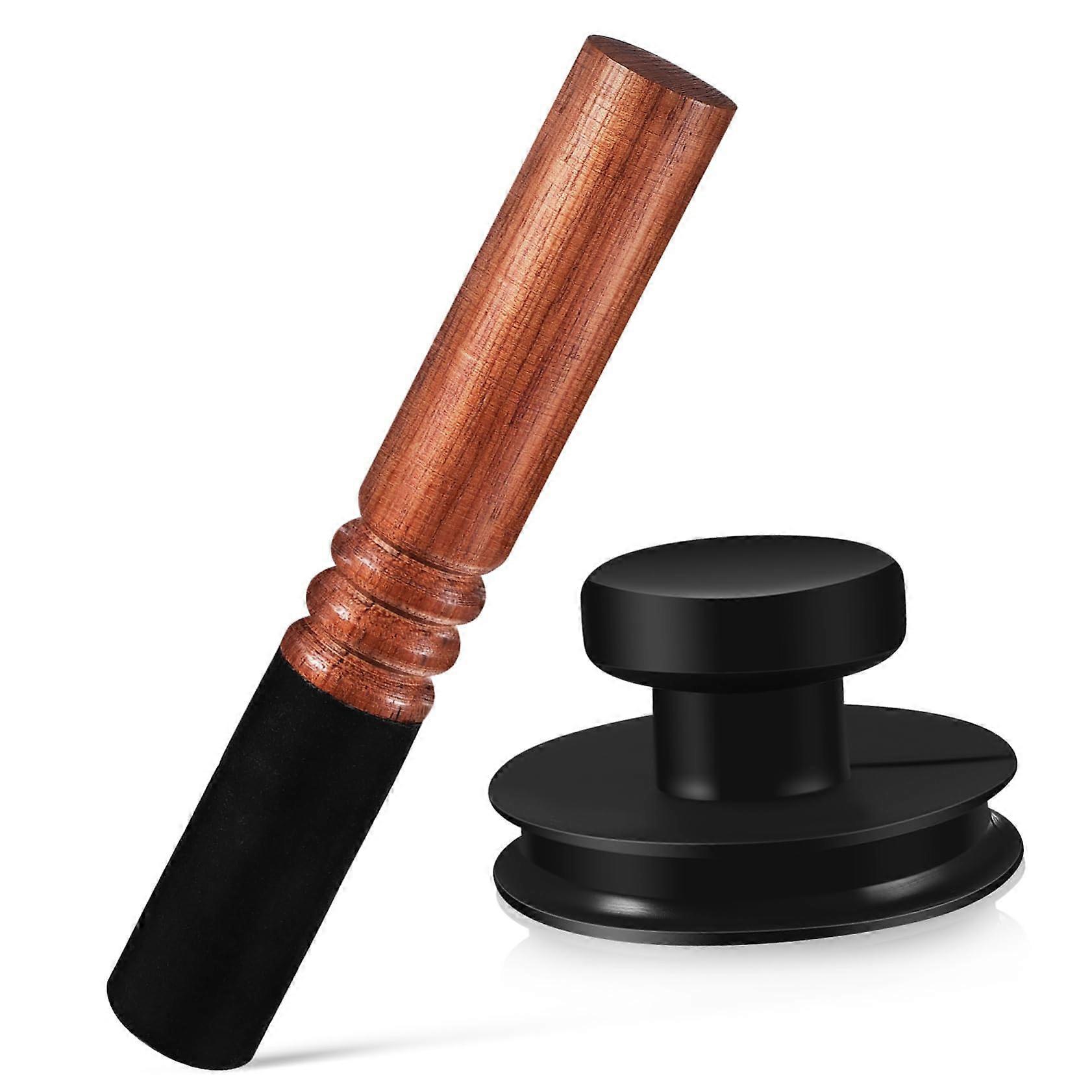 Rubber Suction Cup for Meditation Singing Bowl Lifting Handle Portable with Wooden Rod