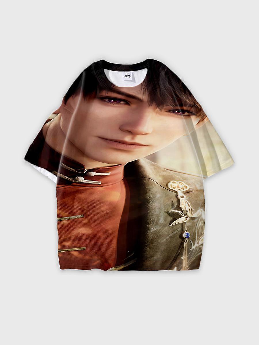 T-shirt round neck Role Pattern loose short sleeve E435