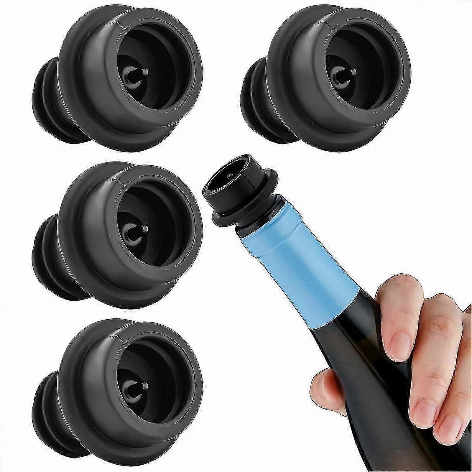 Set of 4 Durable Wine Stoppers for Sealing Bottles of Wine, Beer, and Sparkling Beverages