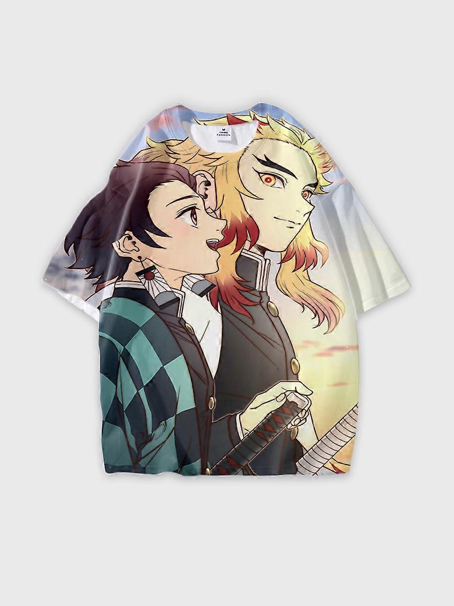 T-shirt round neck Character Pattern loose short sleeve P492