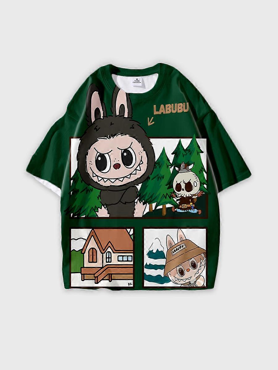 T-shirt round neck Pattern loose short sleeve P2432