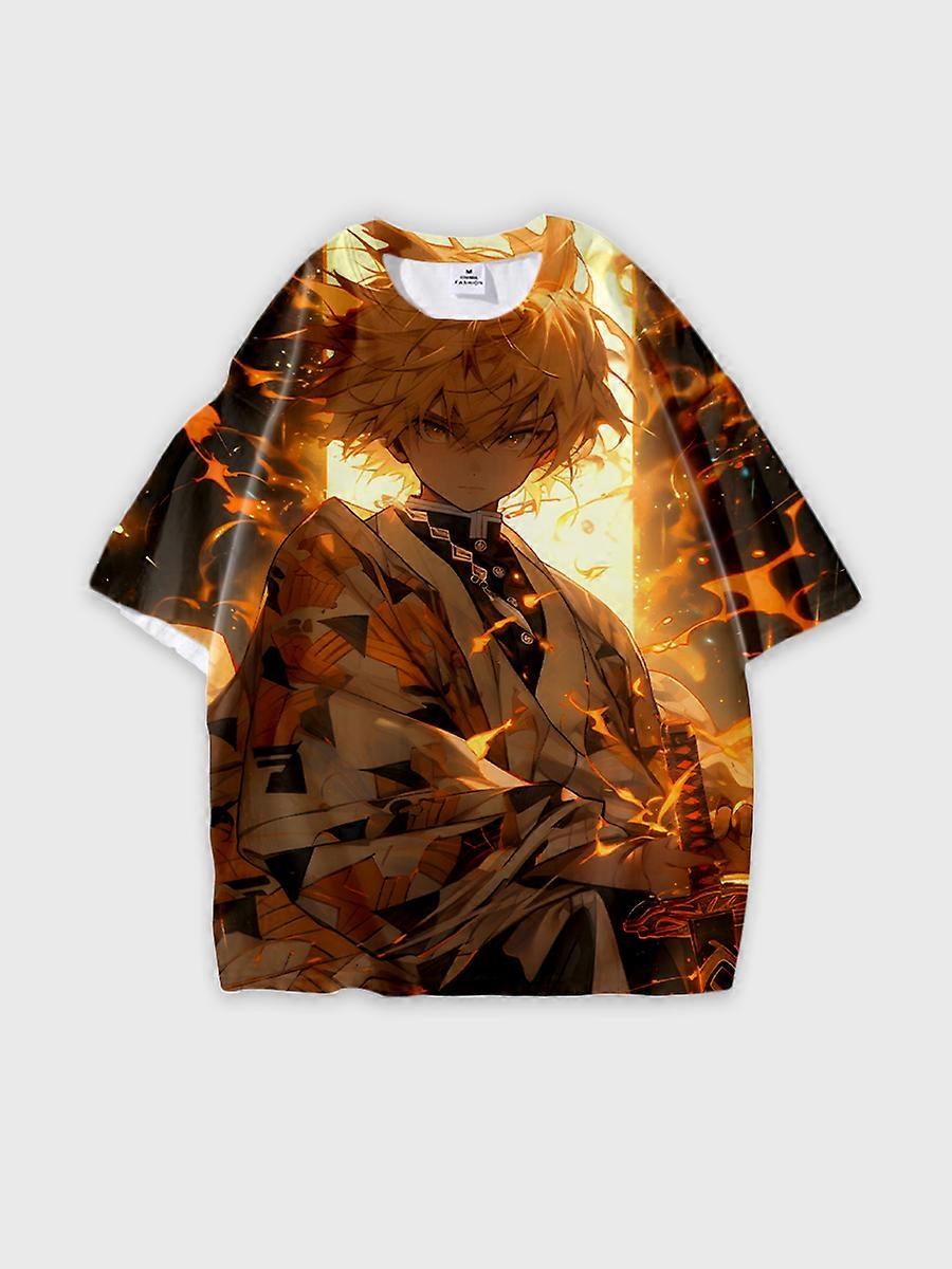 T-shirt round neck Character Pattern loose short sleeve P610