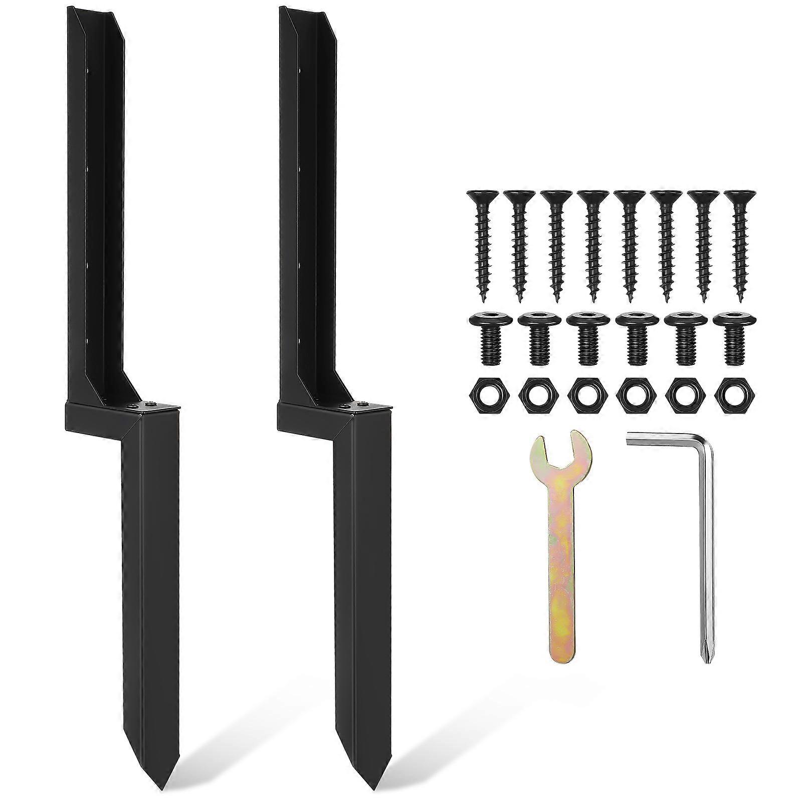 Ancoraggi per recinzione Pali di riparazione per recinzione per uso esterno Ancoraggio per pali di recinzione in metallo dal design forte 2 pezzi
