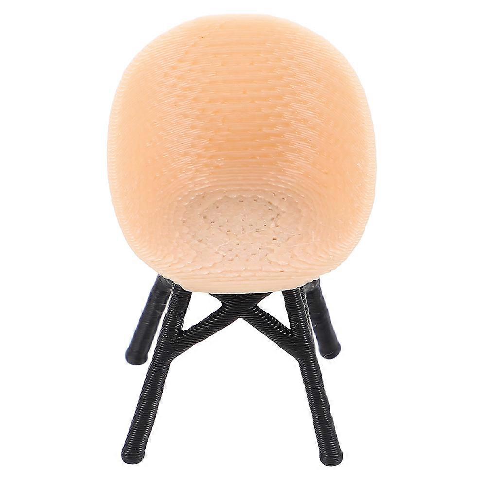 Dollhouse Living Room Furniture Tiny Chair Prop Khaki 1:30 Scale Portable Versatile Use 1Pcs