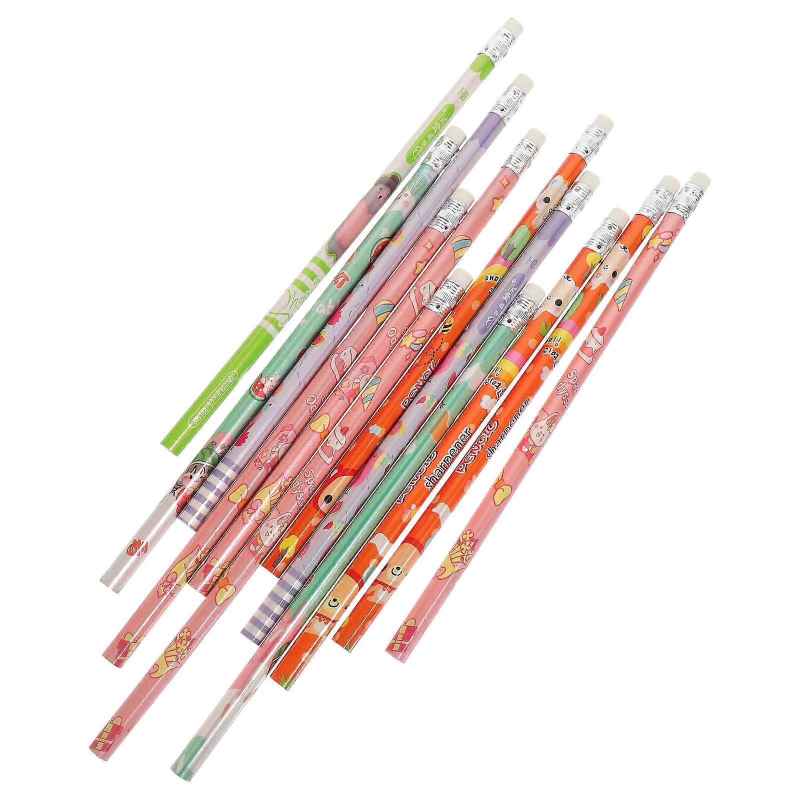 Kawaii Pencils Math Pencils Portable Student Pencils Meeting Room Examination Marking Strong Tip 12Pcs