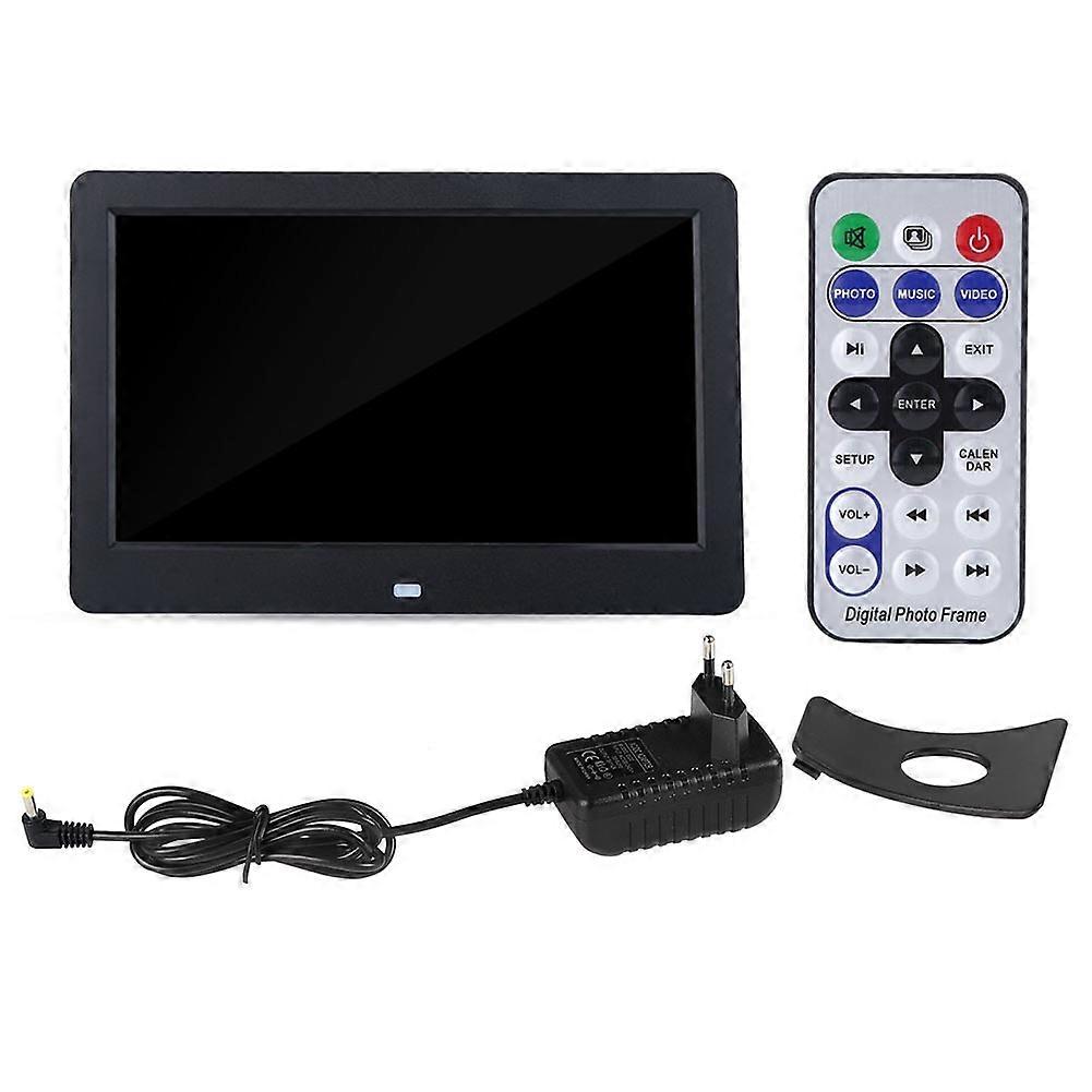 10in Screen 1024X600 Digital Photo Frame Music Video Player with Remote Control(Black EU Plug)
