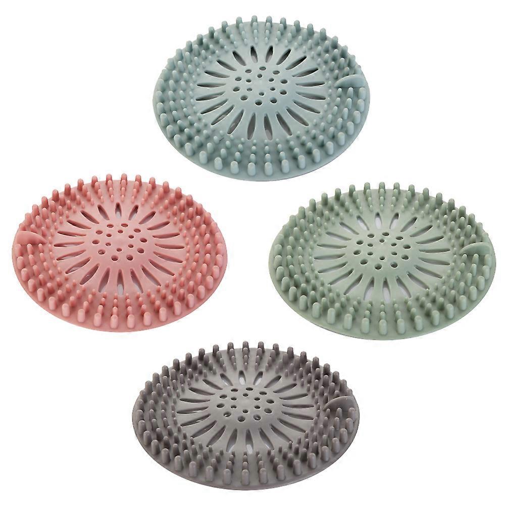 Shower Strainer Hair Catcher Floor Drain Filter Kitchen Sink Odor Blocker Square 4Pcs