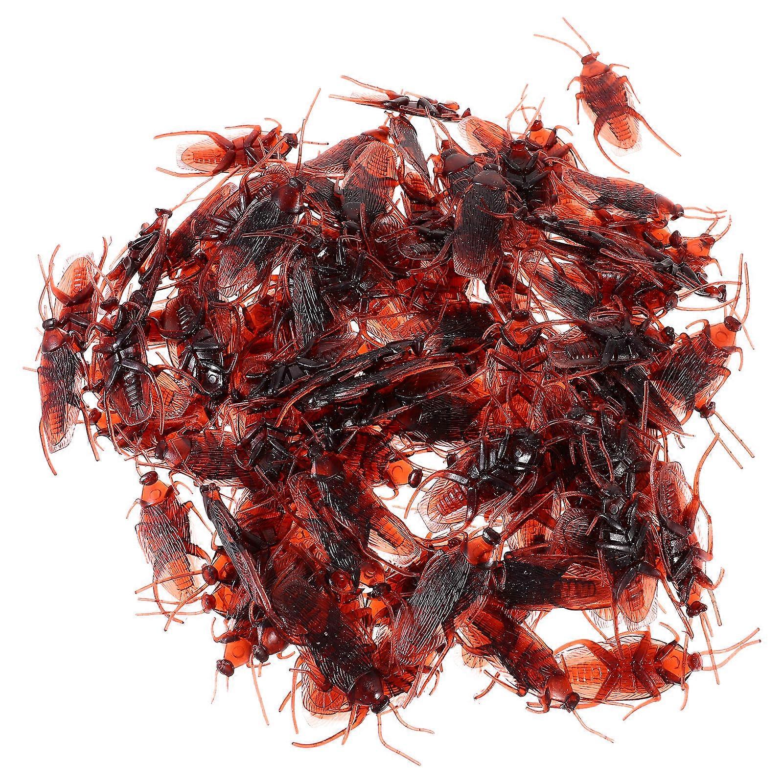 Prank Props Fake Roaches Artificial Cockroach Toy for Decor 100Pcs