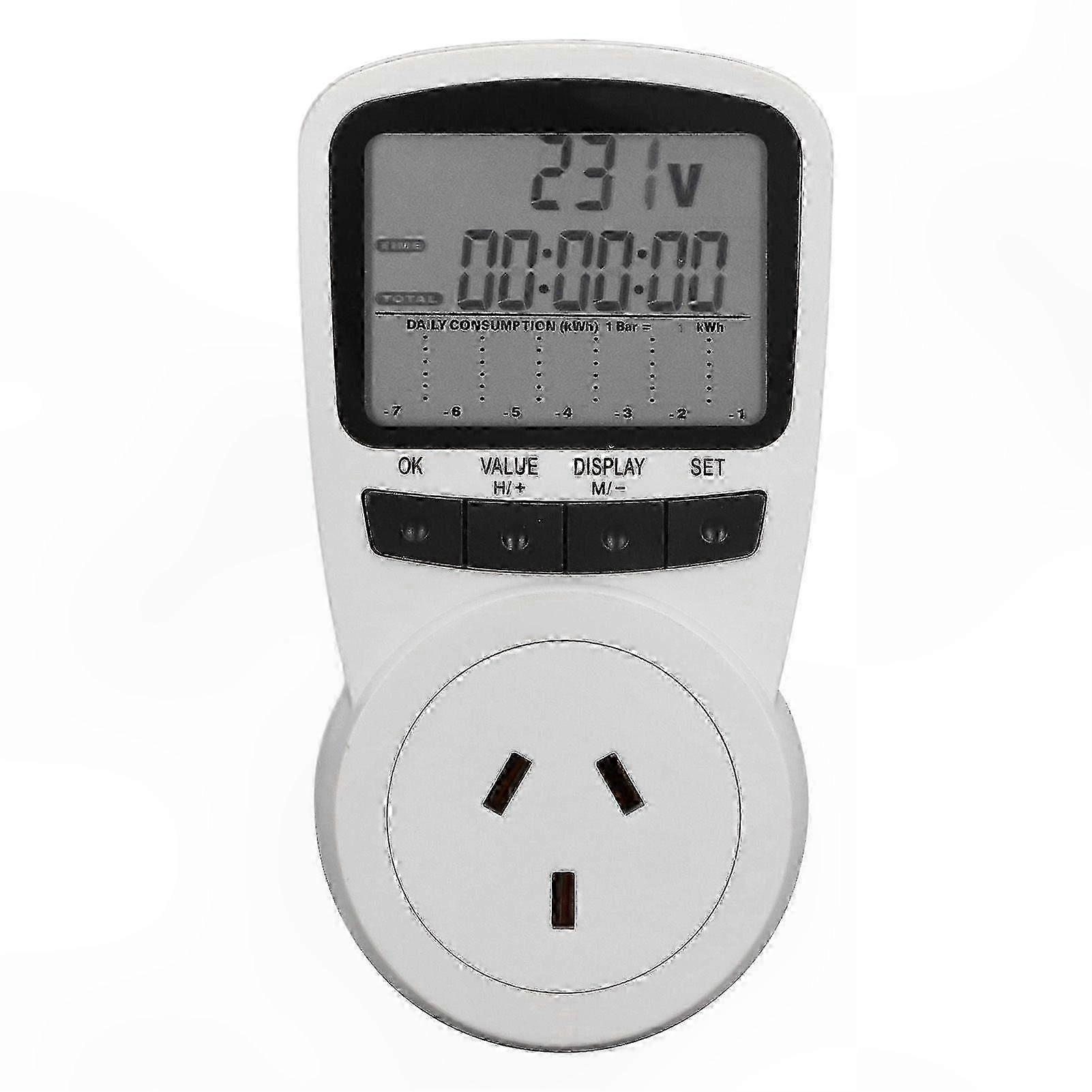 Smart Energy Monitor with LCD Display, 240V AU Plug, Overload Protection for Home Use