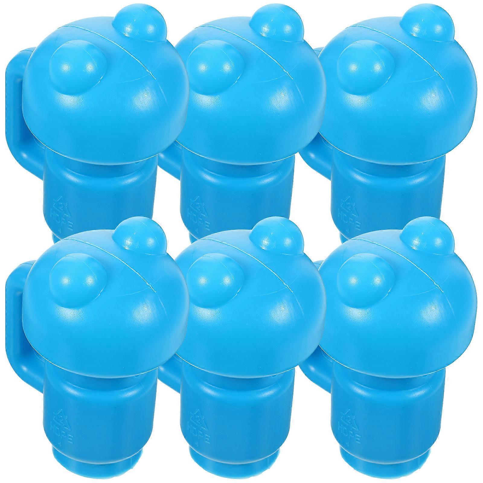 Blue Trampoline Pole Caps for Protection Use Sturdy PP Material Replacement Rod Covers Set of 6