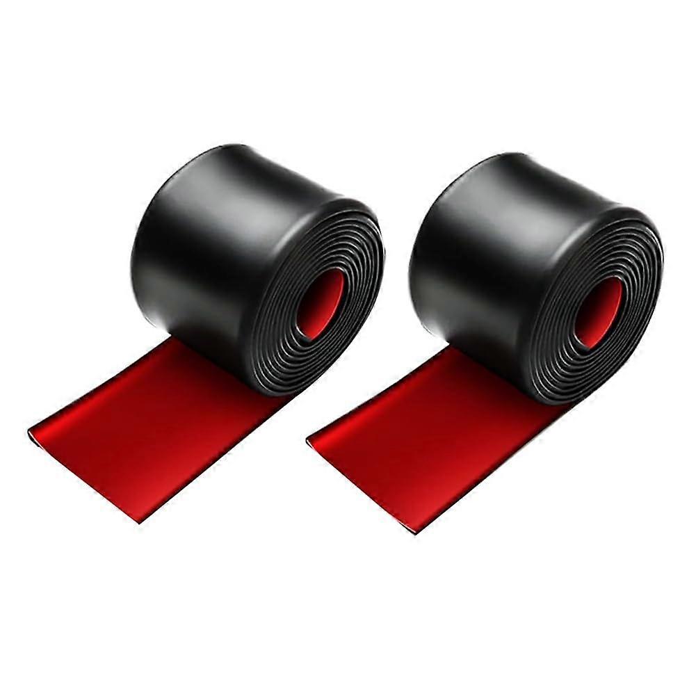 2 Pack Universal Car Side Skirts Rubber Scratch Resistant Door Sill Protector 2.4x8cm