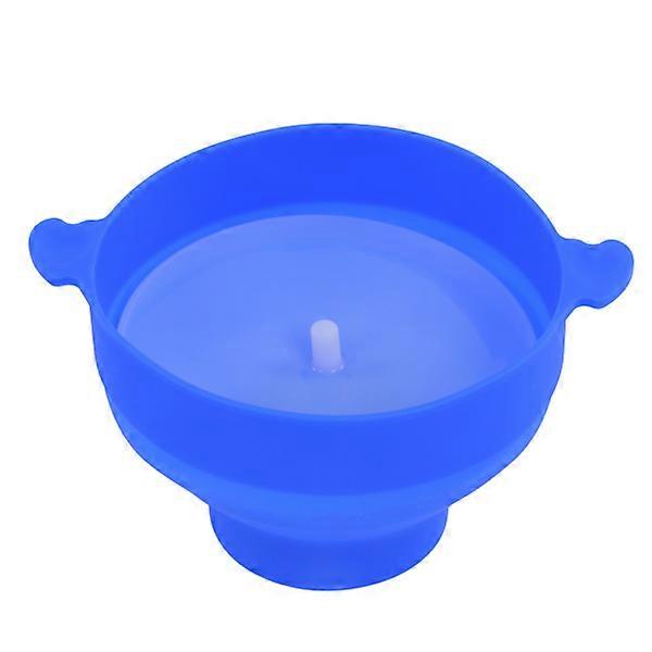 Microwave Popcorn Bowl with Transparent Lid and Handle Collapsible Silicone Popcorn Maker for Home Dark Blue