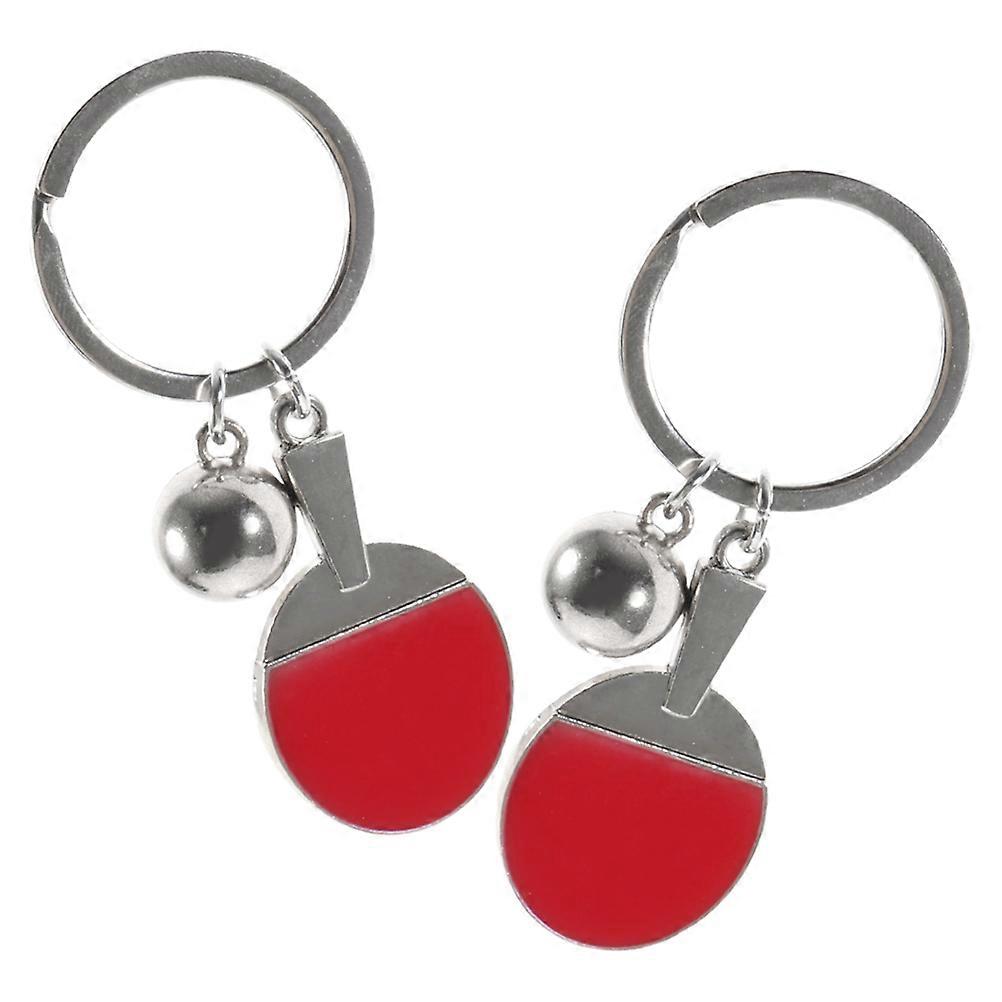 Sports Theme Keychain Table Tennis Racket Shape Backpack Pendant For Table Tennis Enthusiasts 1 Pair