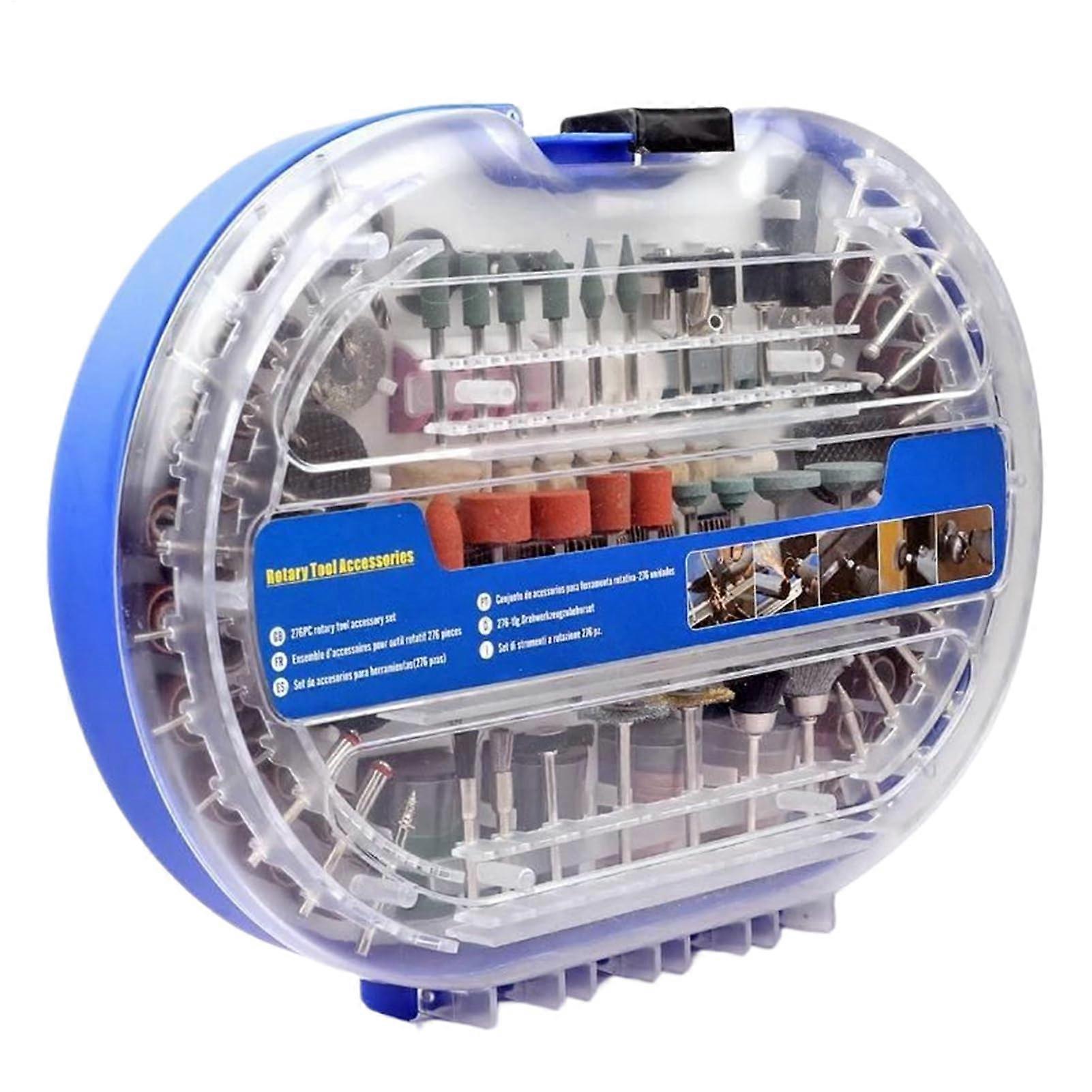 Rotary Tool Polishing Kit, 3.2 mm Shank 276X Set with Engraving, Drilling, Grinding Polishing Case