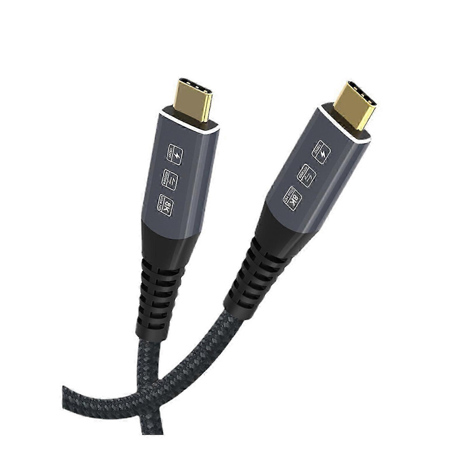 Cable 100/120/180cm 40Gbps PD 100W USB4 8K or two 4K Type-C cables Computer