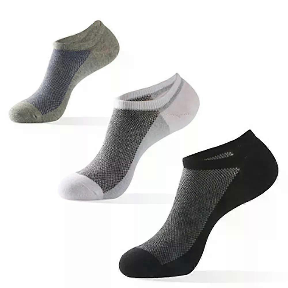 Men Short Socks, 3Pairs Ankle Socks, Absorbs Sweat, Non-slip, Soft Breathable Spring