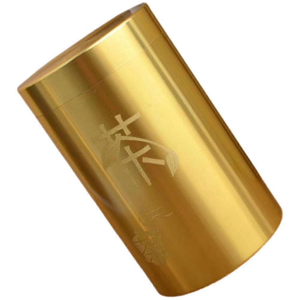 Golden Brass Tea Canister for Loose Leaf Tea Storage Airtight Container for Kitchen 4.5 Inches High