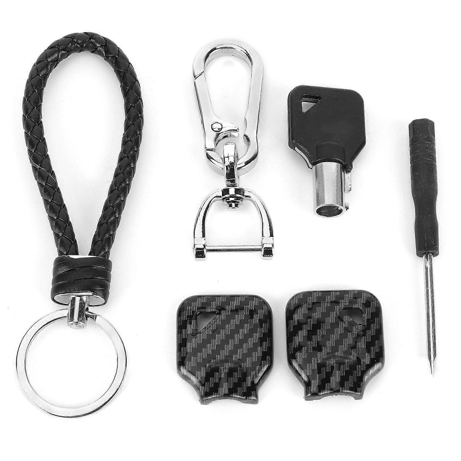 Motorcycle key replacement uncut with carbon fiber shell for side tank box