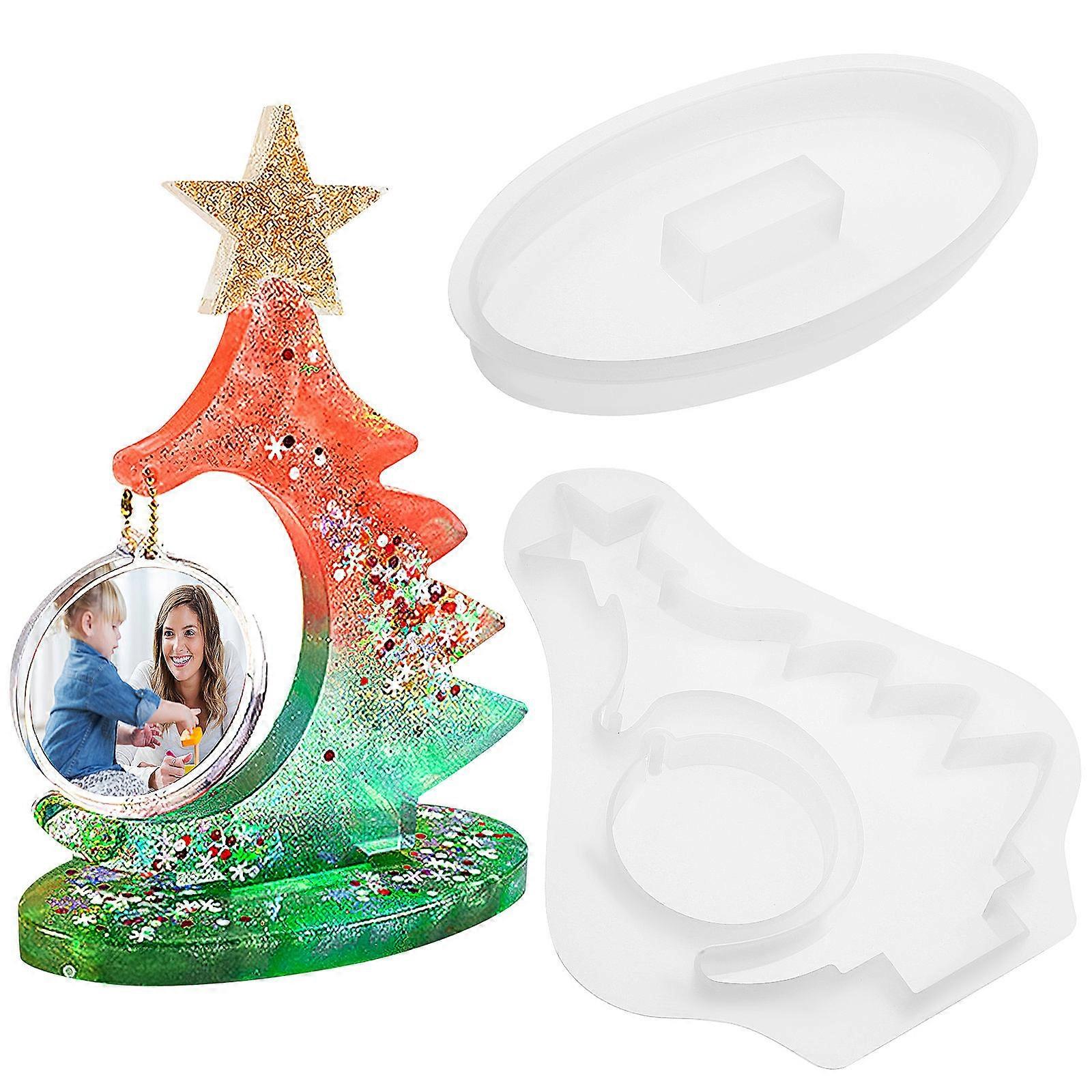 Silicone Christmas Tree Photo Frame Molds For Craft Enthusiasts 1 Set With Festive Touch
