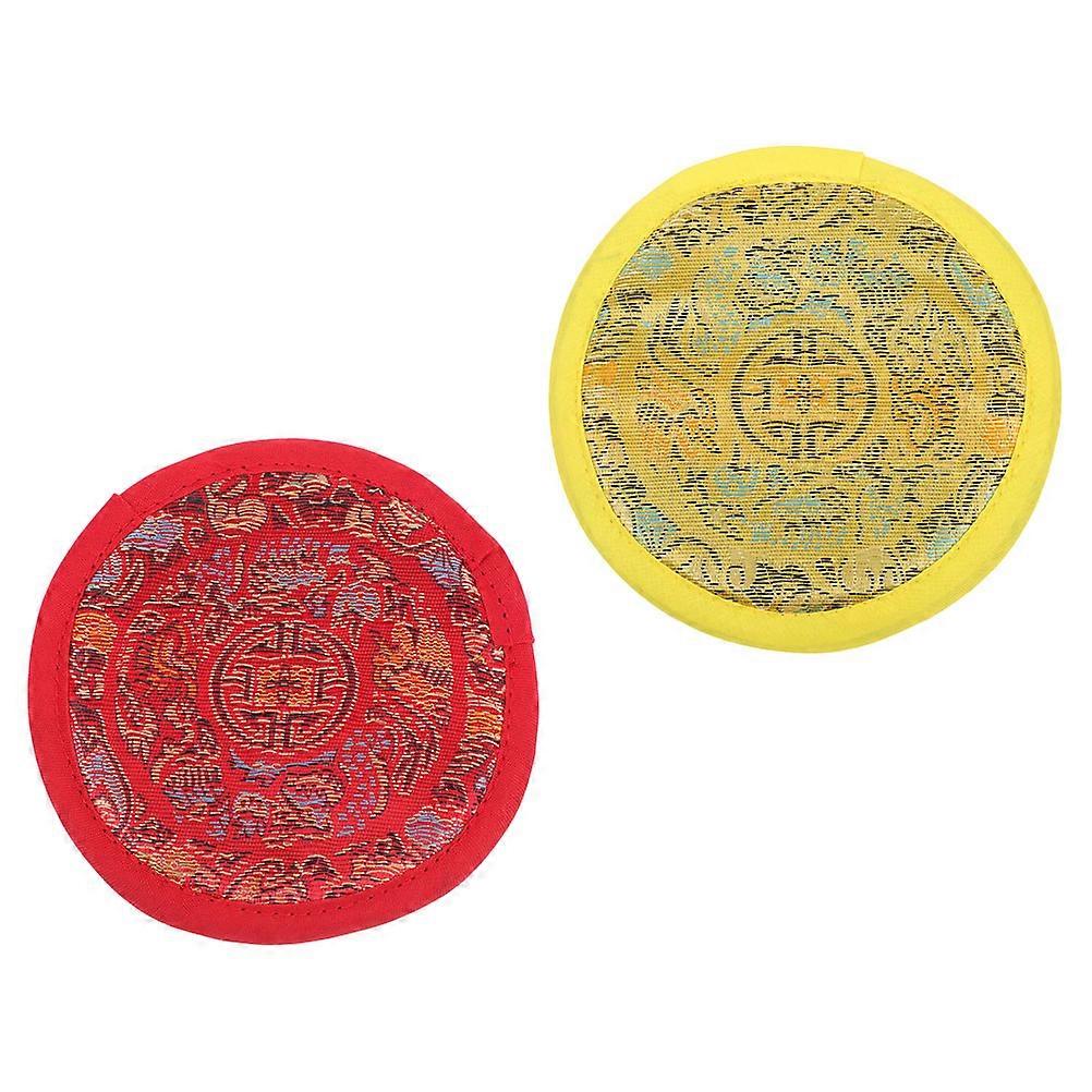Singing Bowl Cushions Nepal Handmade Cloth Bowl Cushions Simple Design Spiritual Practitioners 2Pack