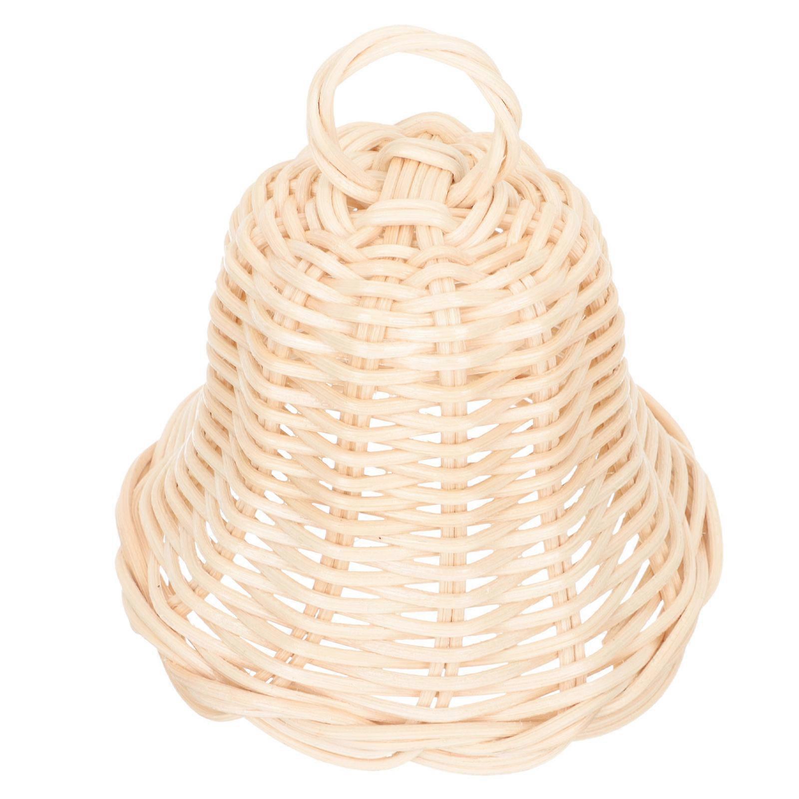 Rattan Bell Decorative Ornament Christmas Design Photo Prop 10.5x9.5cm 1Pack