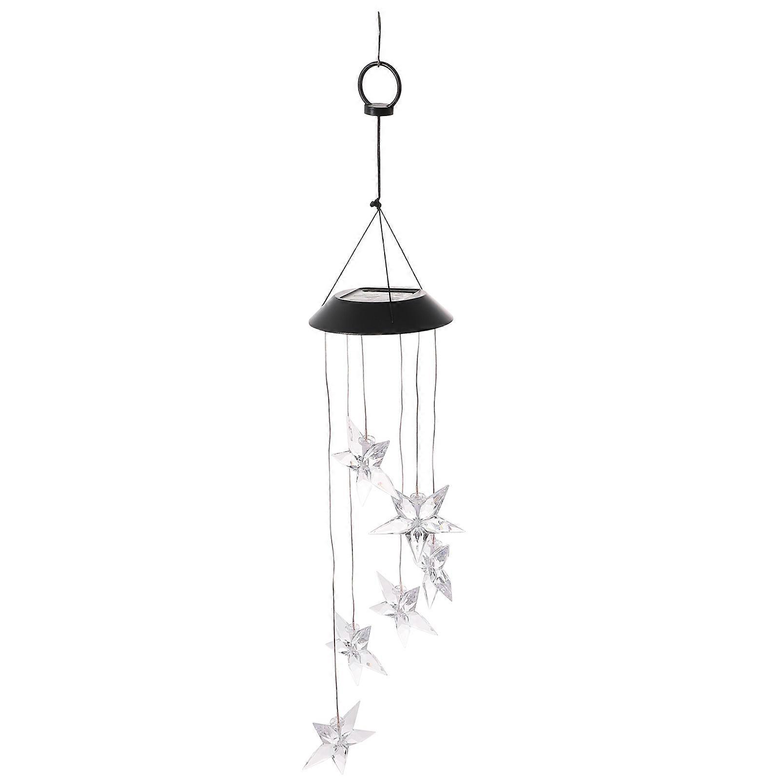 Solar Wind Chimes with ABS Material for Outdoor Decoration Transparent Color Lightweight and Portable 7.5 Inches