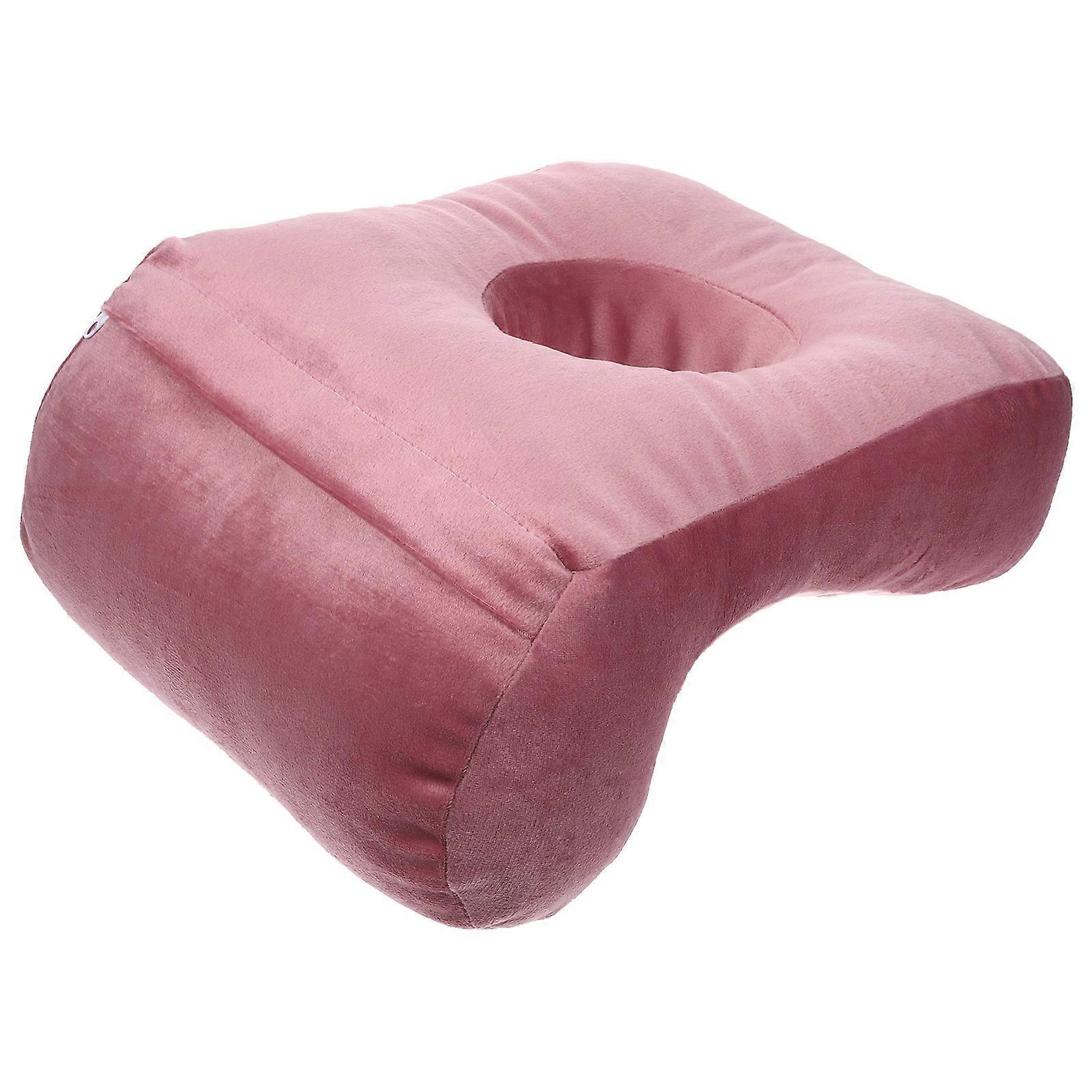 Pink Face Down Pillow Comfortable Nap Pillow Office Desk Pillow for Home Use 1Set