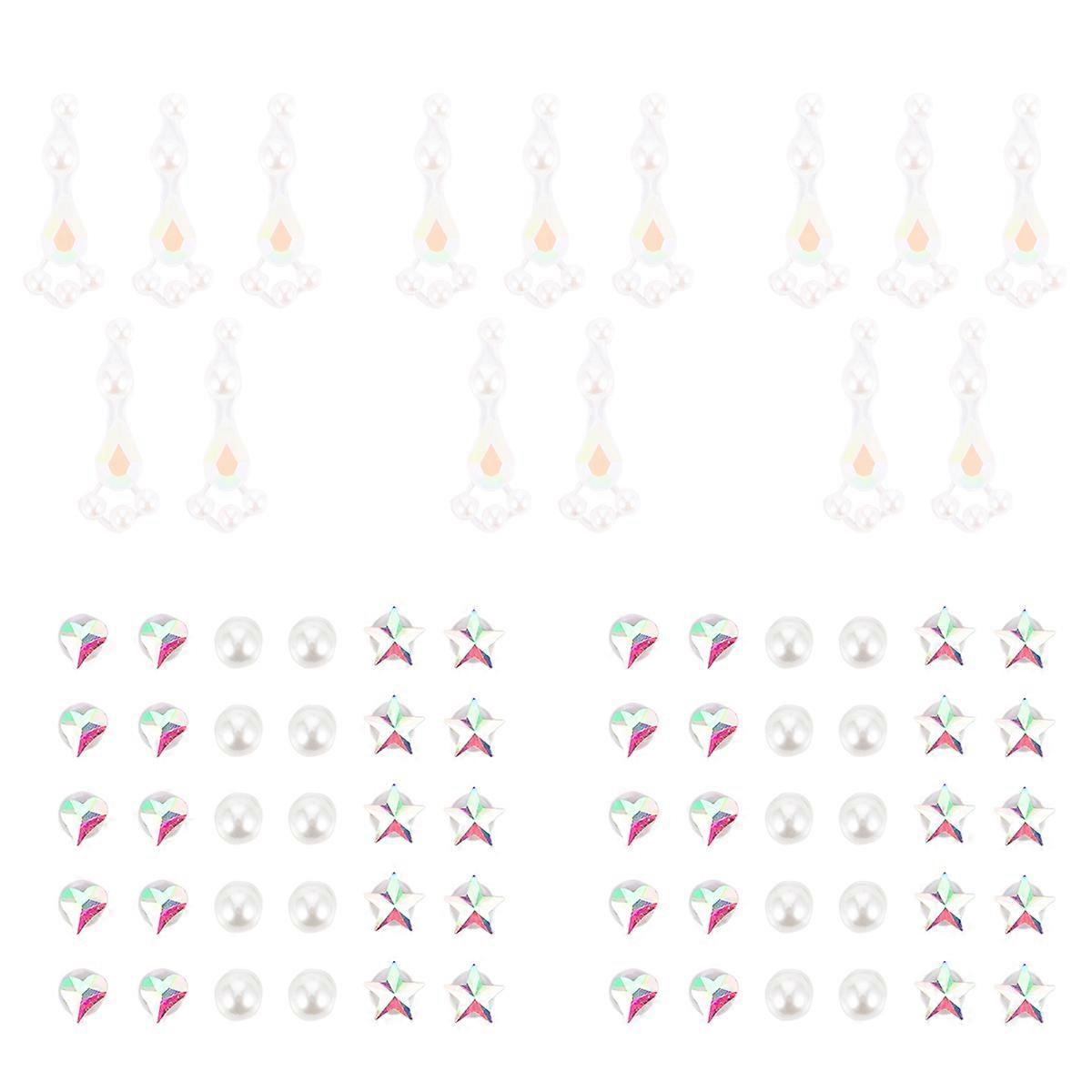Self-Adhesive Rhinestone Stickers For DIY Face Makeup And Nail Art 5 Sheets Assorted For Weddings And Birthdays