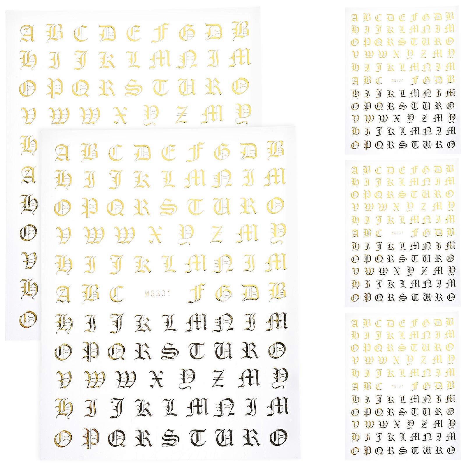 5 Sheets Of Golden Nail Sticker Decals For Stylish Nail Art Decoration Using Safe PVC Material For Various Occasions