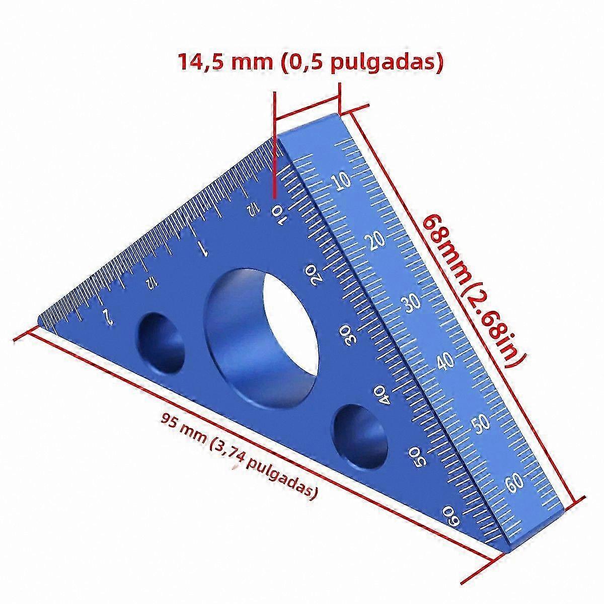 Heavy-Duty Aluminum Angle Ruler with 45/90 Degree Measurements for Woodworking Projects Metric Scale Height Tool Multifunctional Design
