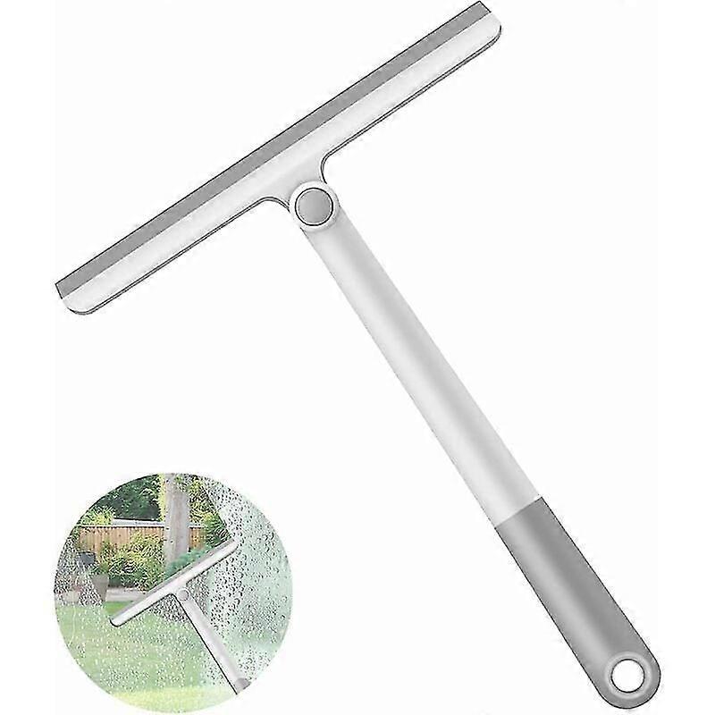 Shower Squeegee, 360 Rotatable Extended Handle Multi-Purpose Silicone Squeegee with for Shower, Bathroom, Mirror, Cleaning Glass, Tile, Windows (Grey