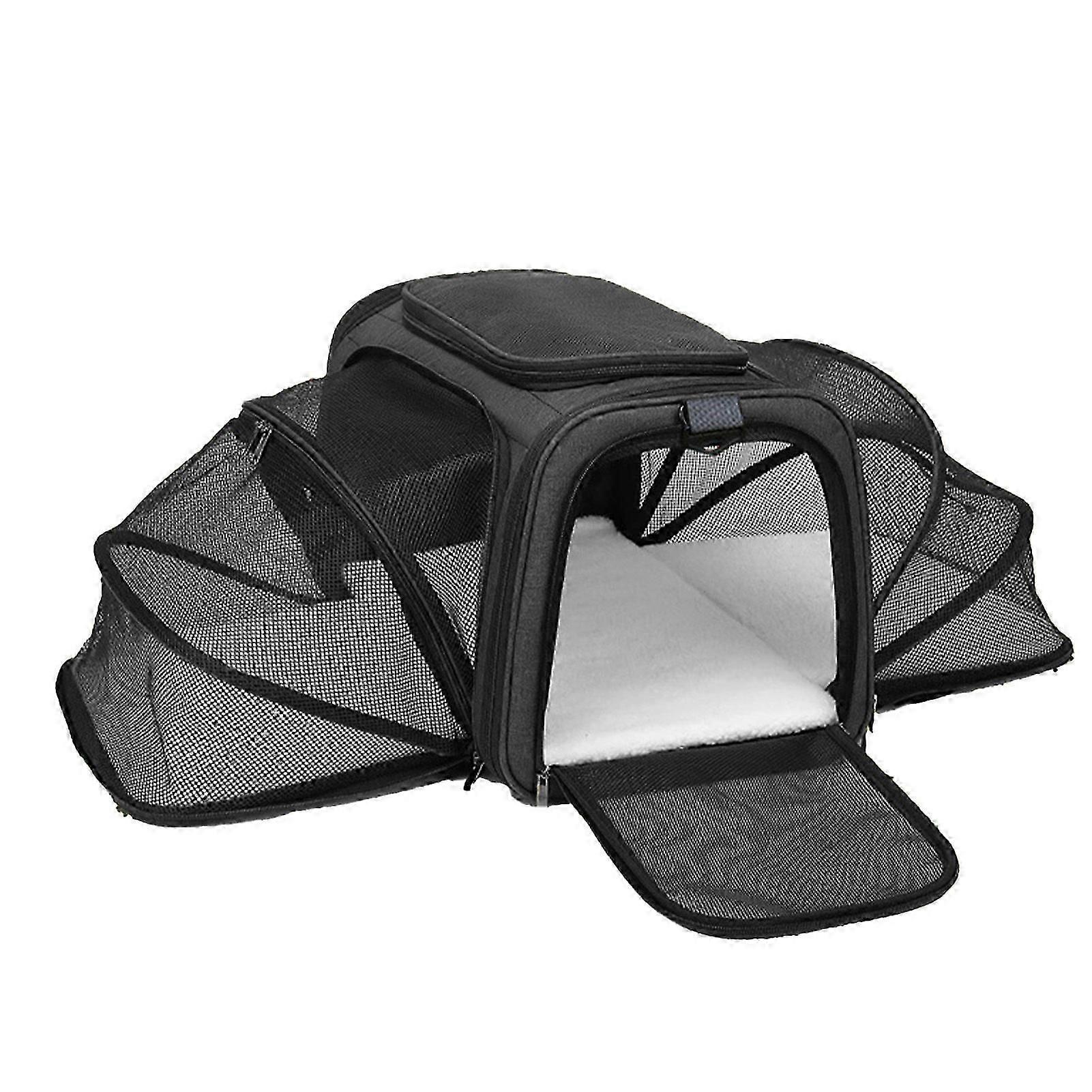 Pet Travel Carrier Foldable Expandable Breathable Mesh Large Space Cat Carrier for Outdoor Travel