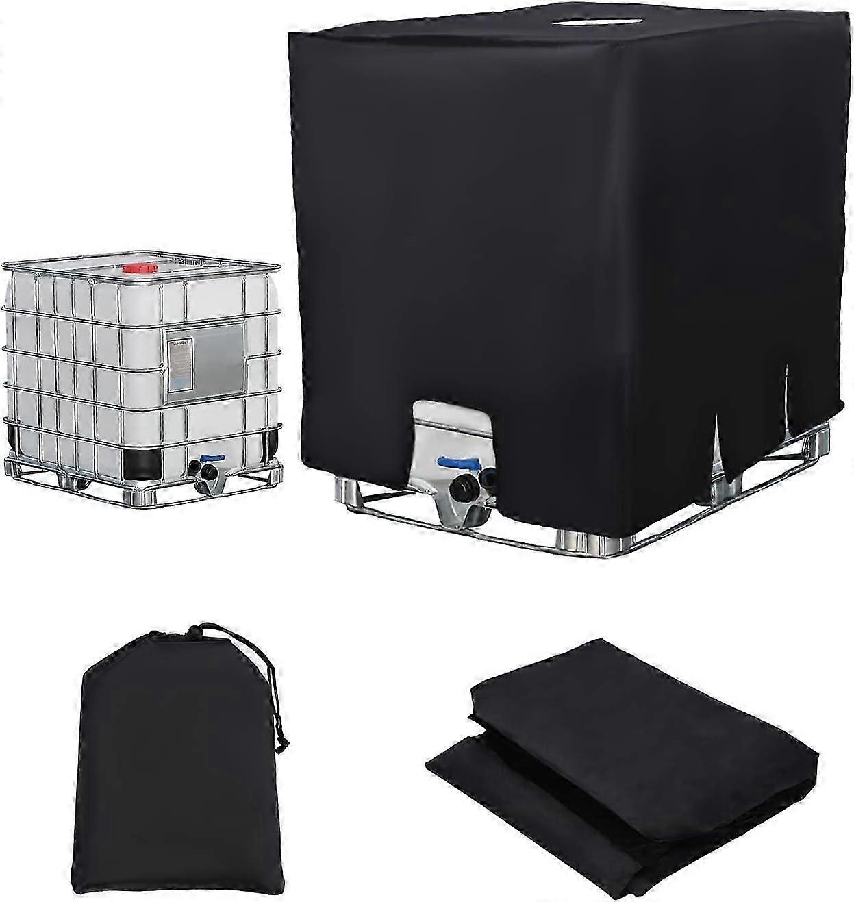 Cover for 1000L IBC Tank, Water Tank Cover Cover, Anti-UV Anti-dust IBC Tank Container Cover, Protective Cover (120 x 100 x 116 cm Black)