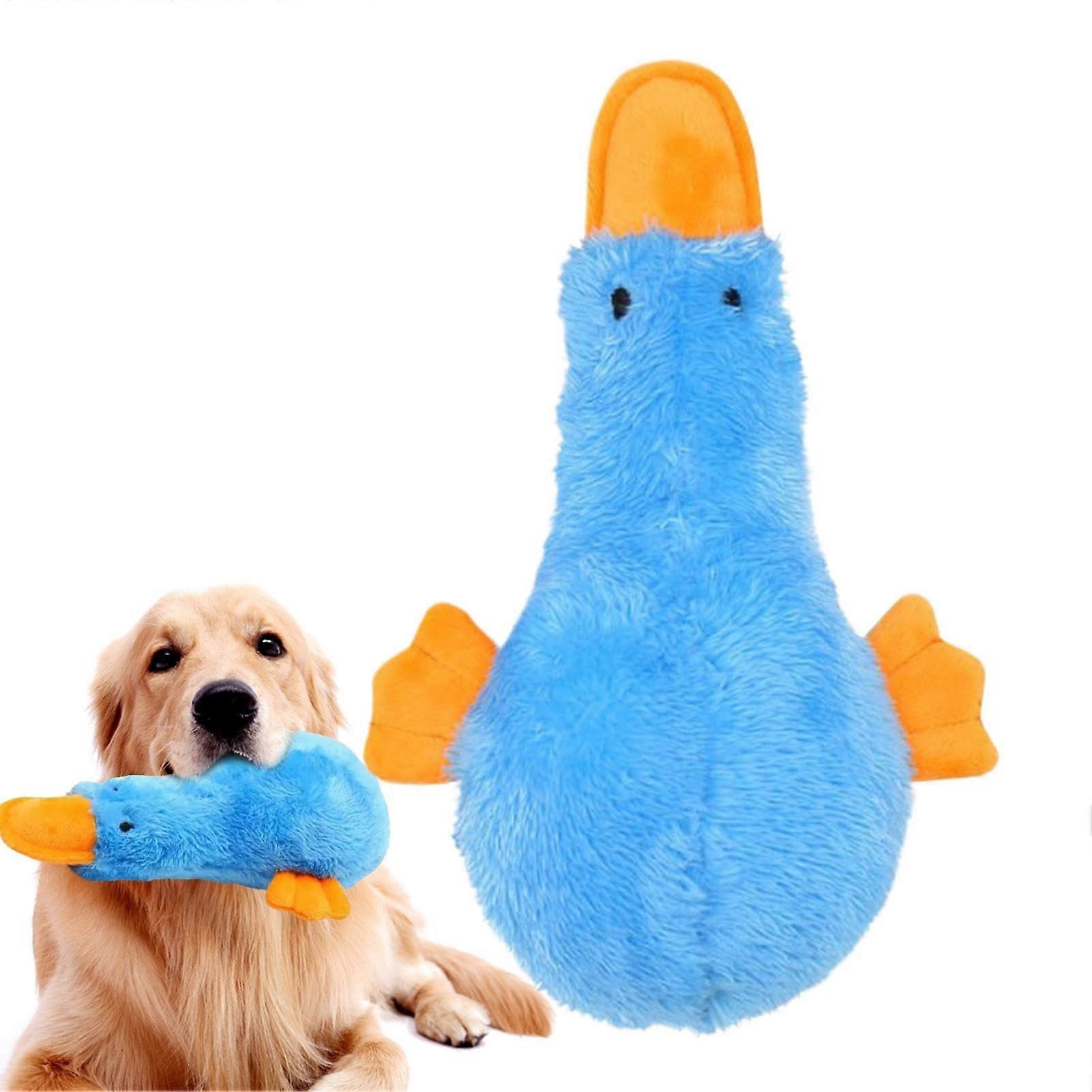 Squeaky Plush Duck  Chew Toy for Small Pets, Stuffed Duck Toy, Plush, Durable Plush Chew Toy for Pet Lovers, Friends Blue