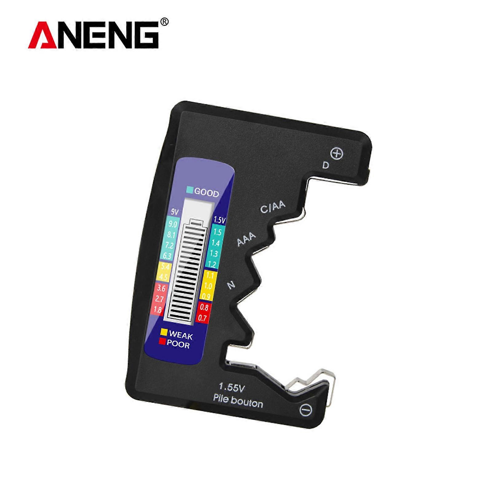 ANENG LCD Battery Tester for C D N AA AAA 9V 1.5V Compact Black