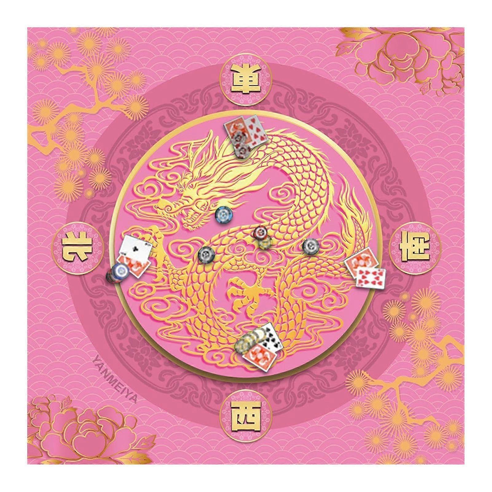 Mahjong Table Mat 27 x 27 Inch - Play Mat for Board Games, Dice Games, and Playing Cards - Durable Mahjong Tablecloth