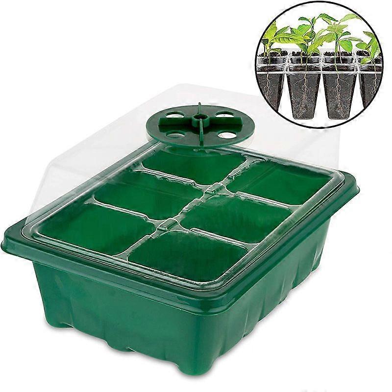 Adjustable Breathable Cover 12-Hole Seedling Box Moisturizing And Insulating Succulent Planting Seedling Plug Tray