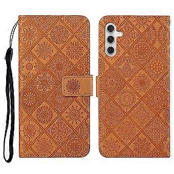 Compatible For Samsung Galaxy A17 5G Case Leather Case Ethnic Style Wallet Phone Cover with Strap