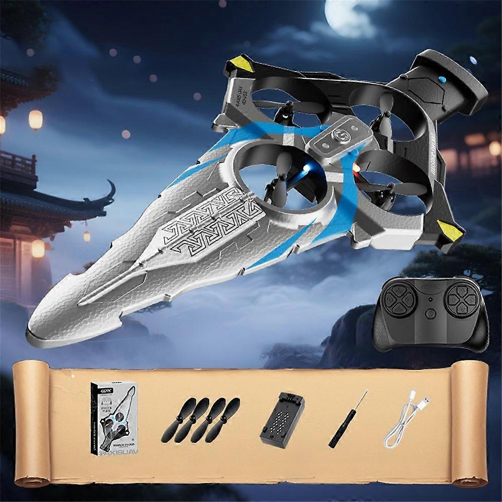 4DRC 4D-V55 4 Motors Remote Control Flying Sword Aircraft with Cool LED Light, No Camera (Single Battery)