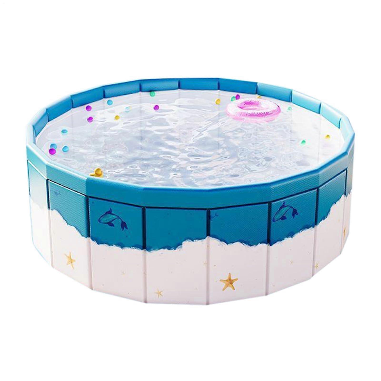 Dog Pool Foldable Bath Portable Pool With Drain Hose 160 Cm For Water Games Garden Beach Backyard