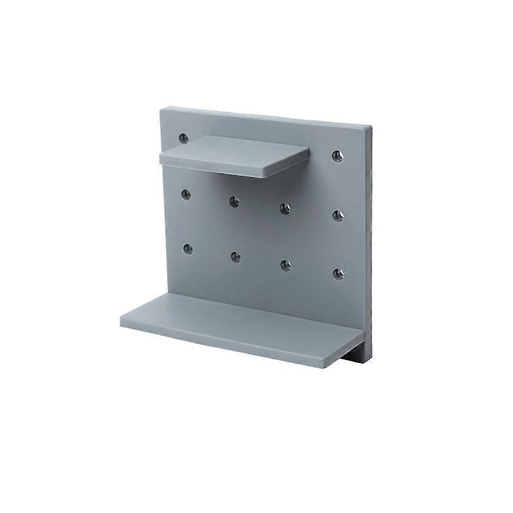 Simple Punch-Free Plastic Shelf, Multifunctional Storage Rack, Kitchen Accessories (Gray)