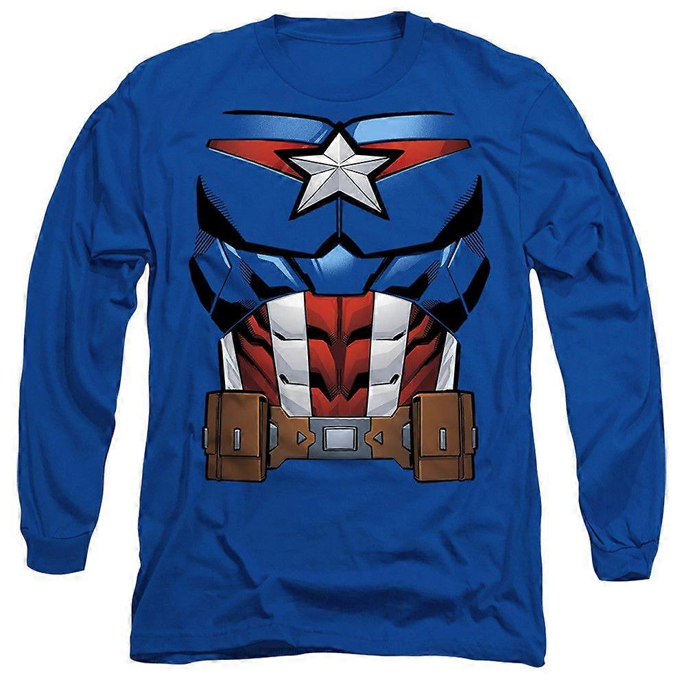 Captain America Costume Long Sleeve T-Shirt TTXX0071